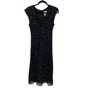 Joseph Ribkoff Polka Dot Dress V Neck Sleeveless Midi Size 8